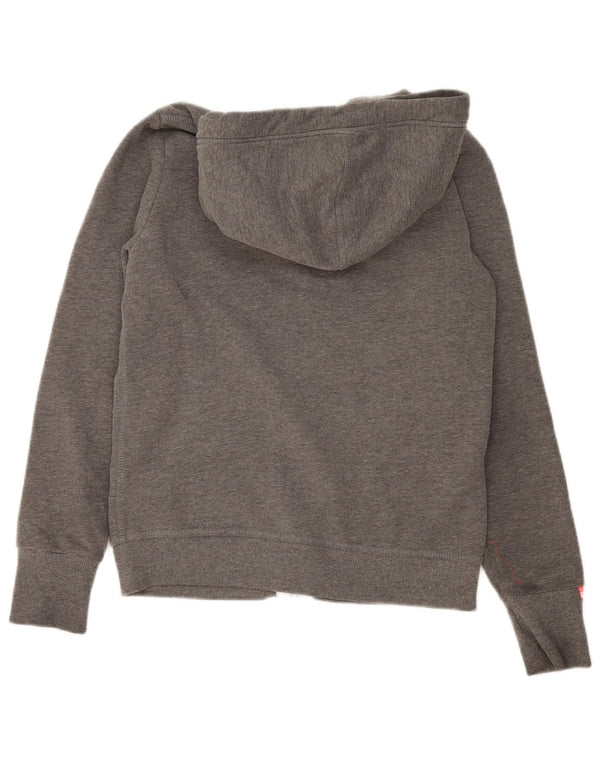 Maglione con cappuccio e zip da donna Superdry UK 16 grande cotone grigio