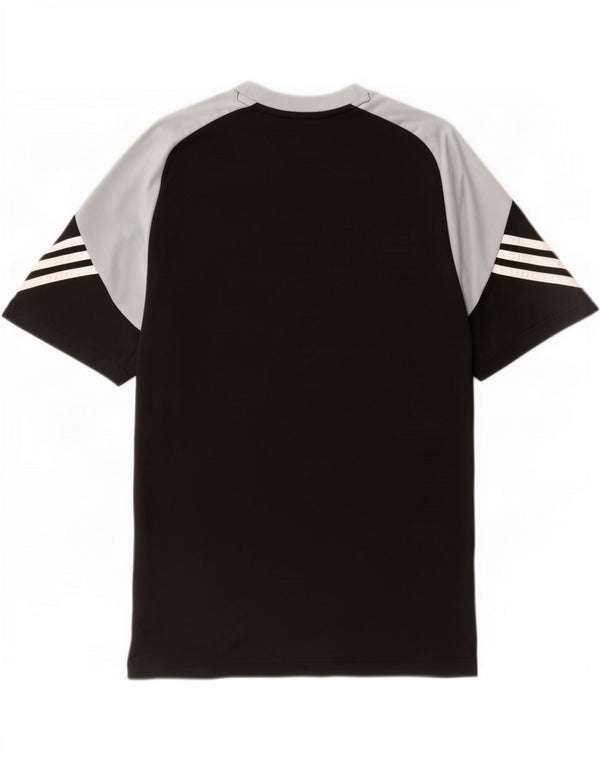 Adidas Uomo Climalite Graphic T-shirt Top Large Nero Colourblock Poliestere