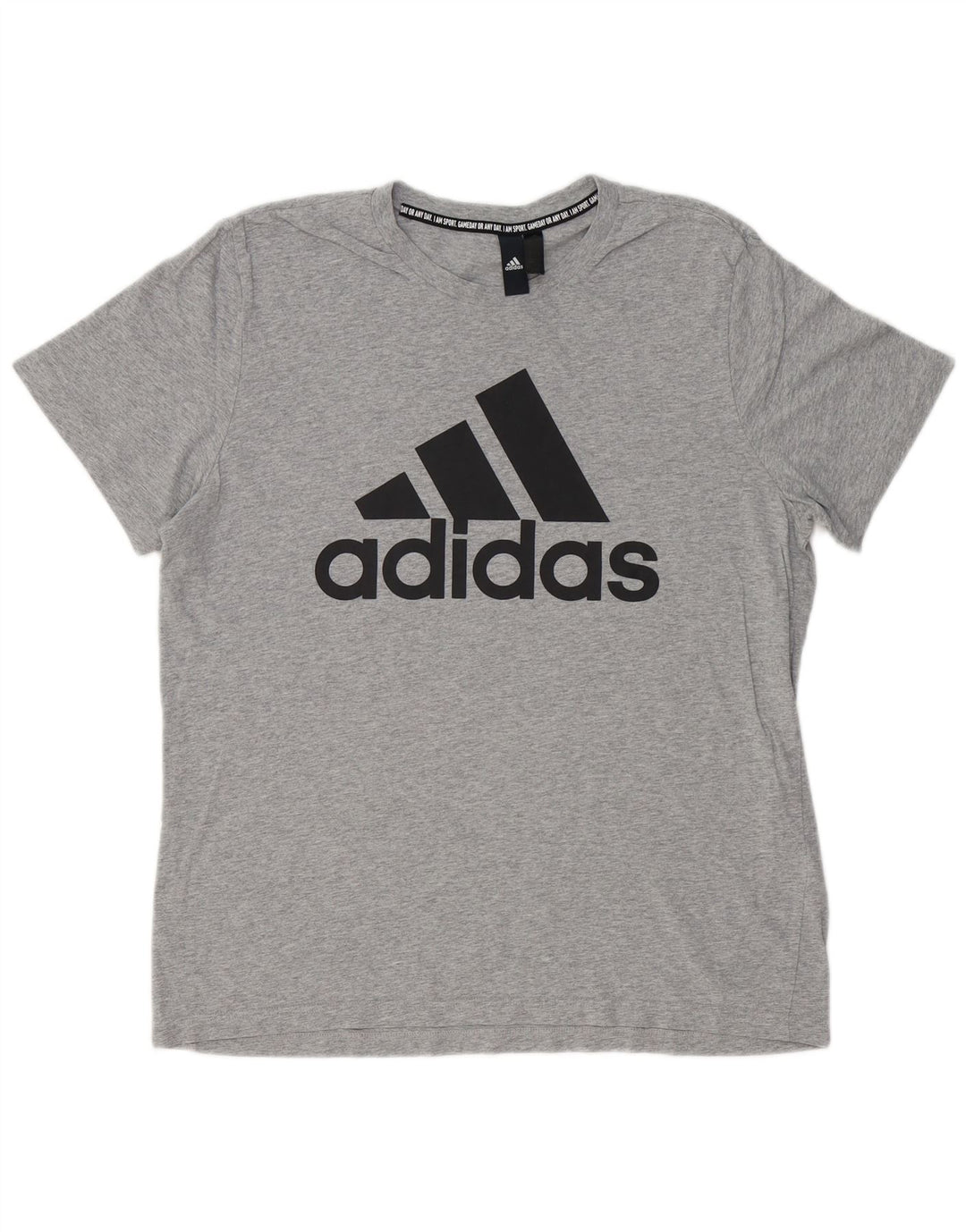 T-shirt grafica da uomo ADIDAS Top grande in cotone grigio