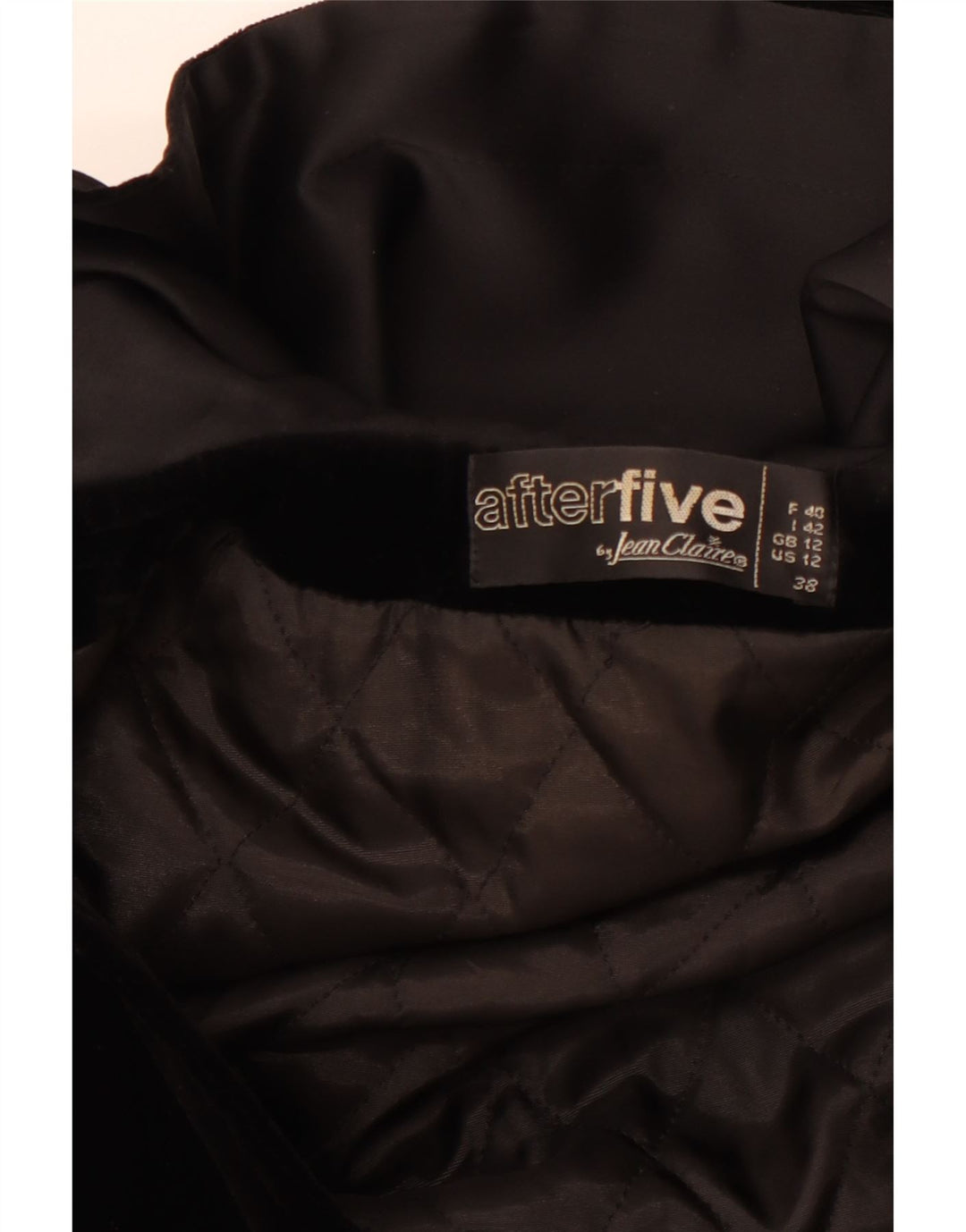 AFTER FIVE Cappotto da donna in velluto con cappuccio UK 12 medio nero