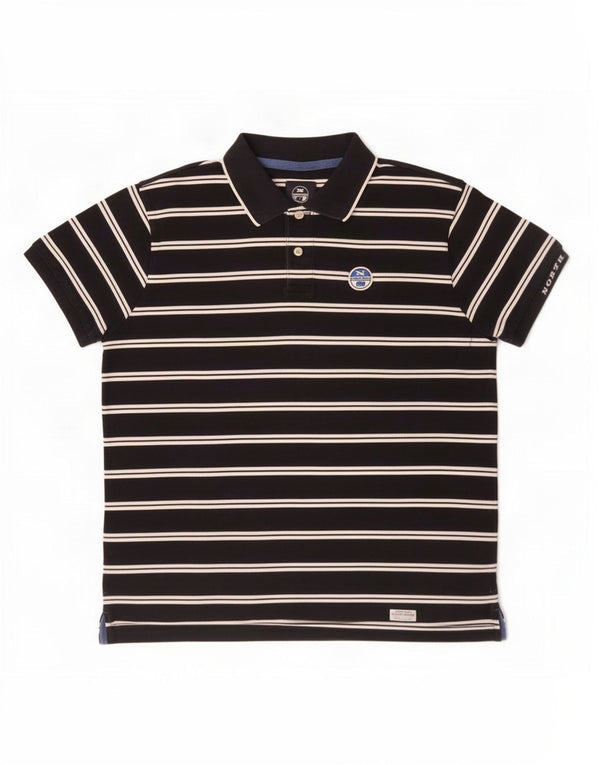Polo da uomo North Sails XL in cotone a righe nere