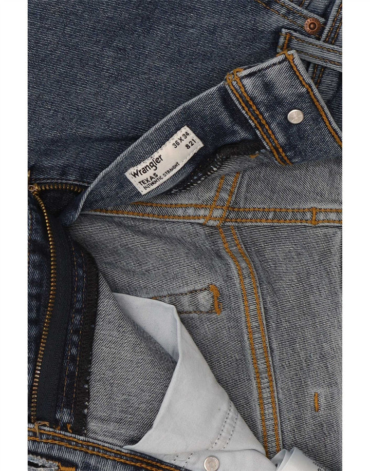 Jeans dritti da uomo Wrangler Texas W36 L29 cotone blu