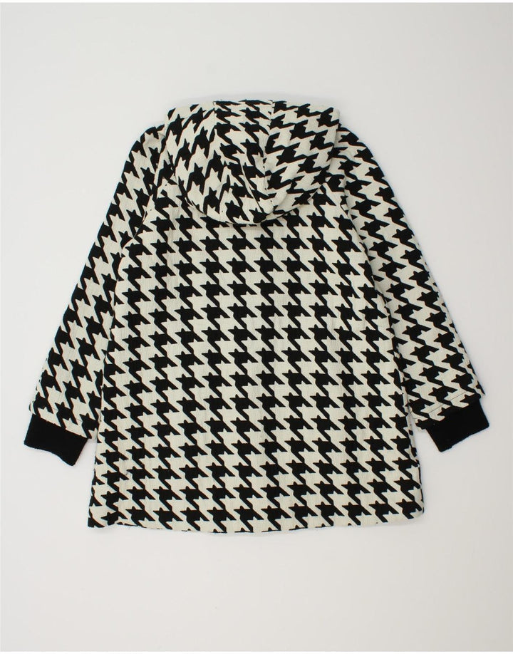 Cappotto Giacca A Vento Oversize Da Donna ZARA UK 10 Piccolo Pied De Poule Bianco