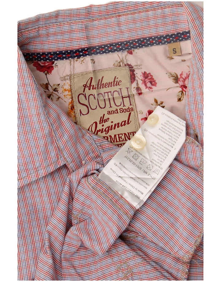 Camicia da uomo Scotch & Soda in cotone a quadri rossi piccoli