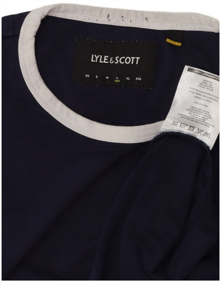 T-shirt da uomo Lyle & Scott Top grande in cotone blu navy