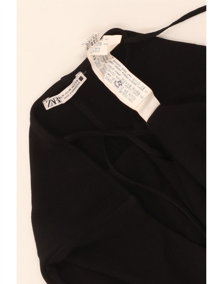 Abito aderente senza maniche da donna Zara UK 12 poliestere nero medio