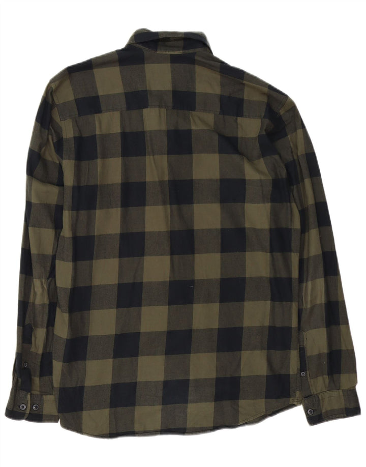 Jack & Jones Camicia da uomo in flanella di cotone a quadri kaki medio