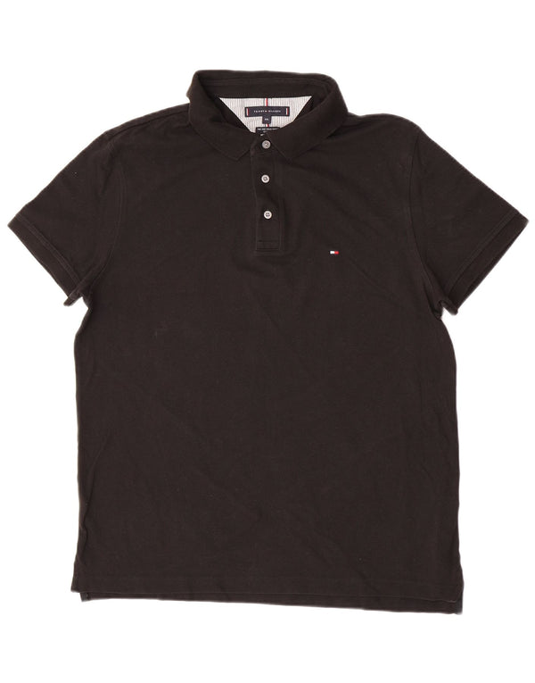 Polo slim fit da uomo Tommy Hilfiger 2XL cotone nero