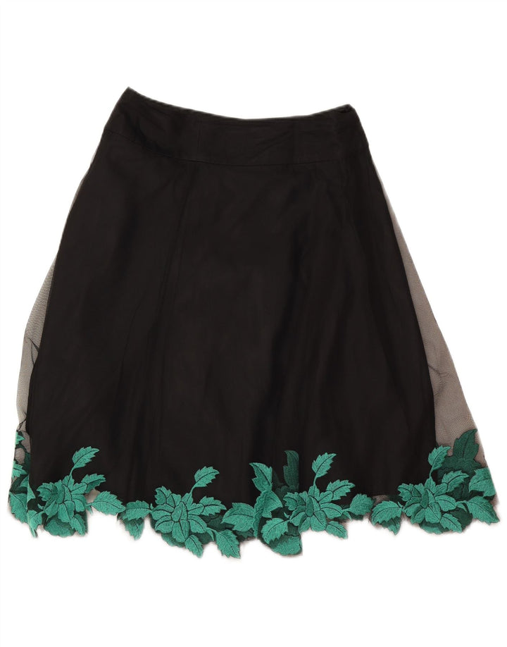 Gonna a trapezio da donna Coast W26 piccola in poliestere floreale nero