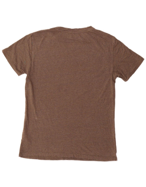 Maglietta Lee da uomo slim fit, piccola, in cotone chiazzato marrone