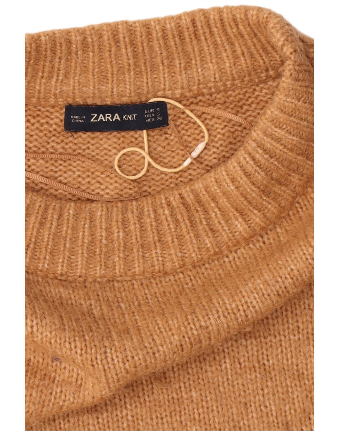 Maglione maglione oversize con collo dolcevita da donna Zara UK 10 piccolo acrilico beige