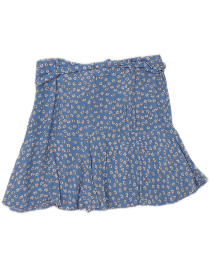 ZARA Womens Mini Skirt Large W30  Blue Floral Viscose Vintage Zara and Second-Hand Zara from Messina Hembry 