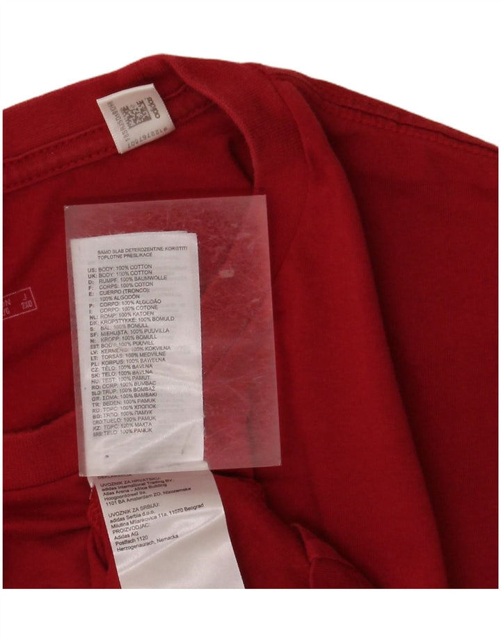 T-shirt grafica da uomo ADIDAS Top grande in cotone rosso