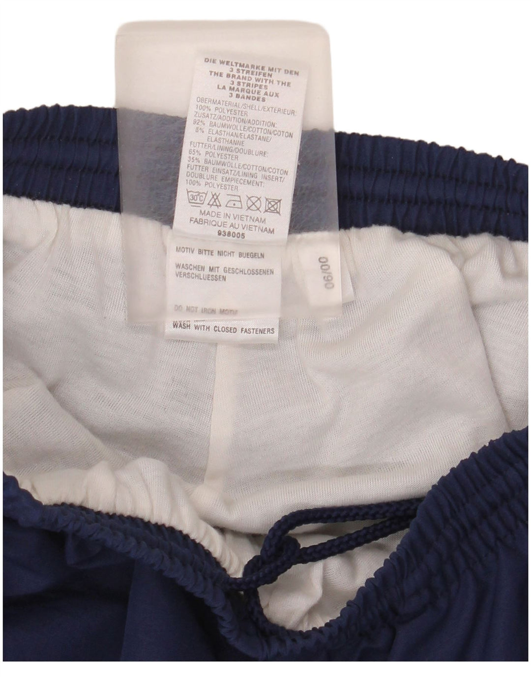 Pantaloni della tuta da ragazzo Adidas 11-12 anni in poliestere blu navy