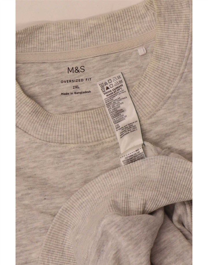 Felpa oversize da uomo Marks & Spencer 2XL cotone chiazzato grigio