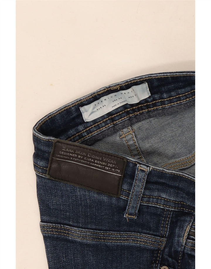 Jeans slim da uomo Zara EU 44 Large W34 L31 Blu