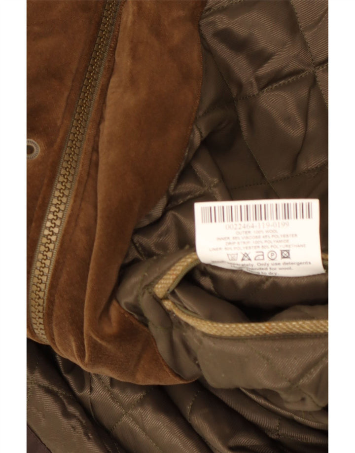 Barbour Uomo Berwick Giacca comoda vestibilità ampia UK 44 2XL Lana a quadri kaki