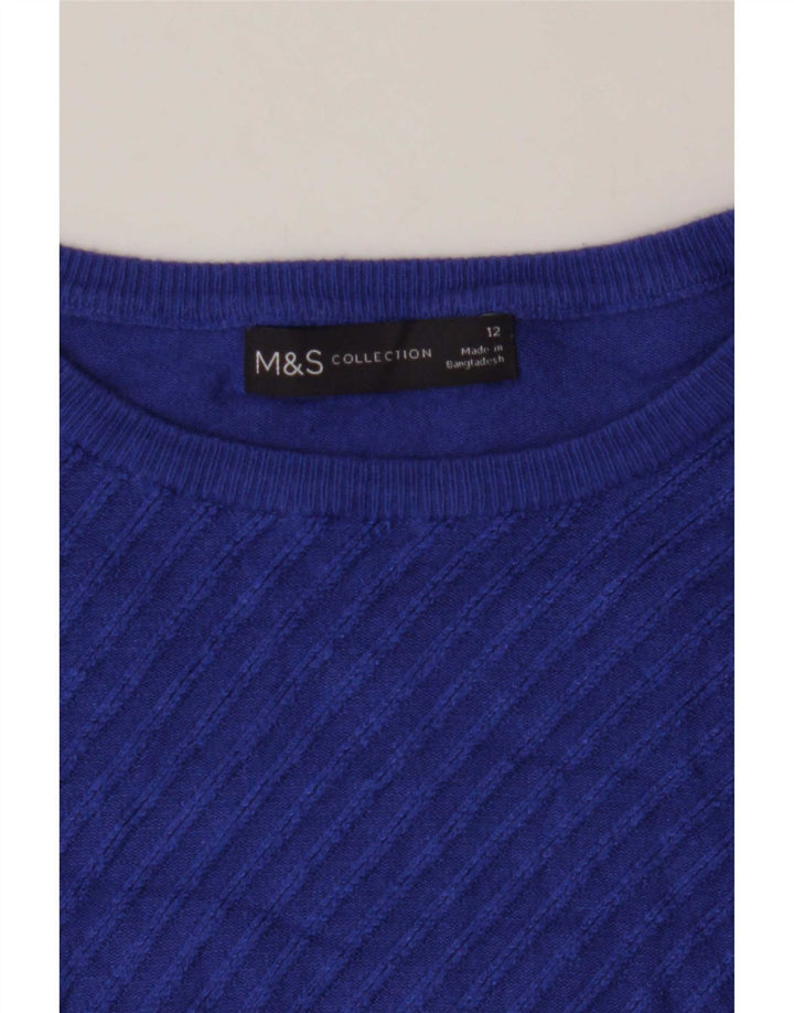 Maglione maglione con scollo a barca da donna Marks & Spencer UK 12 Blu medio