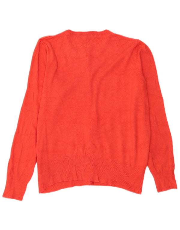 Maglione cardigan da donna Marks & Spencer UK 14 grande viscosa arancione