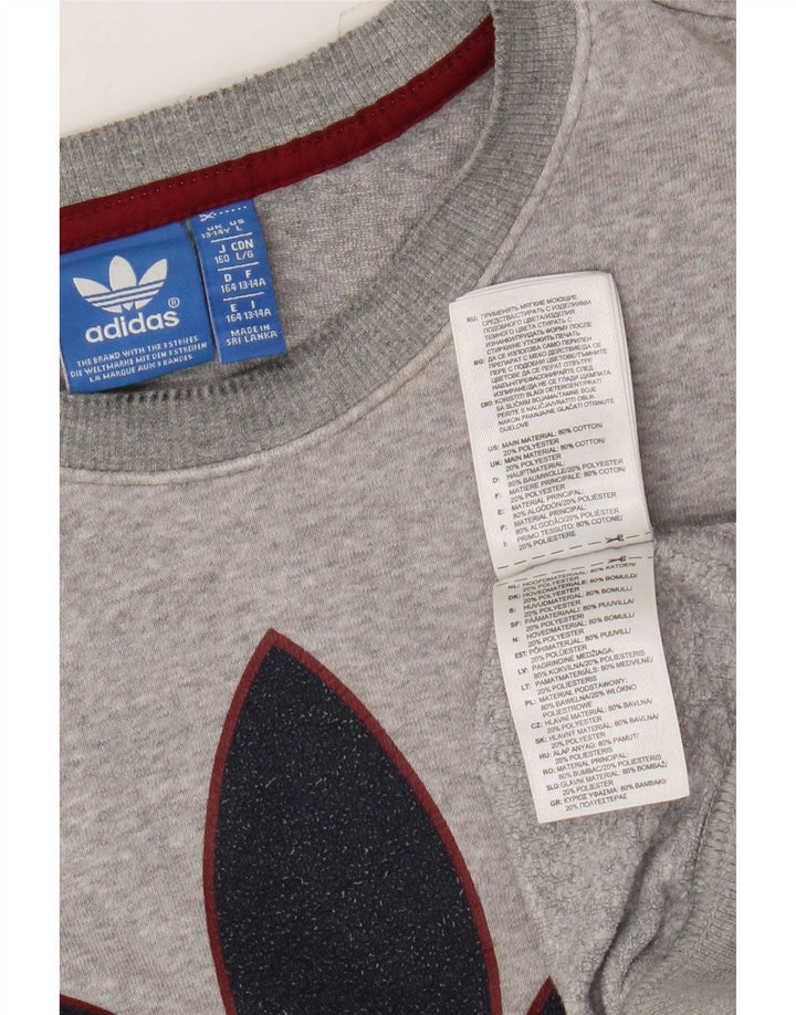Felpa Adidas da ragazzo con tre strisce, 13-14 anni, grigio chiazzato