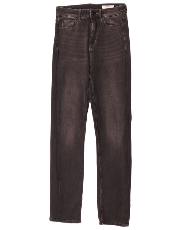 Marks & Spencer Donna The Sophia Straight Jeans UK 10 Small W27 L30 Grigio