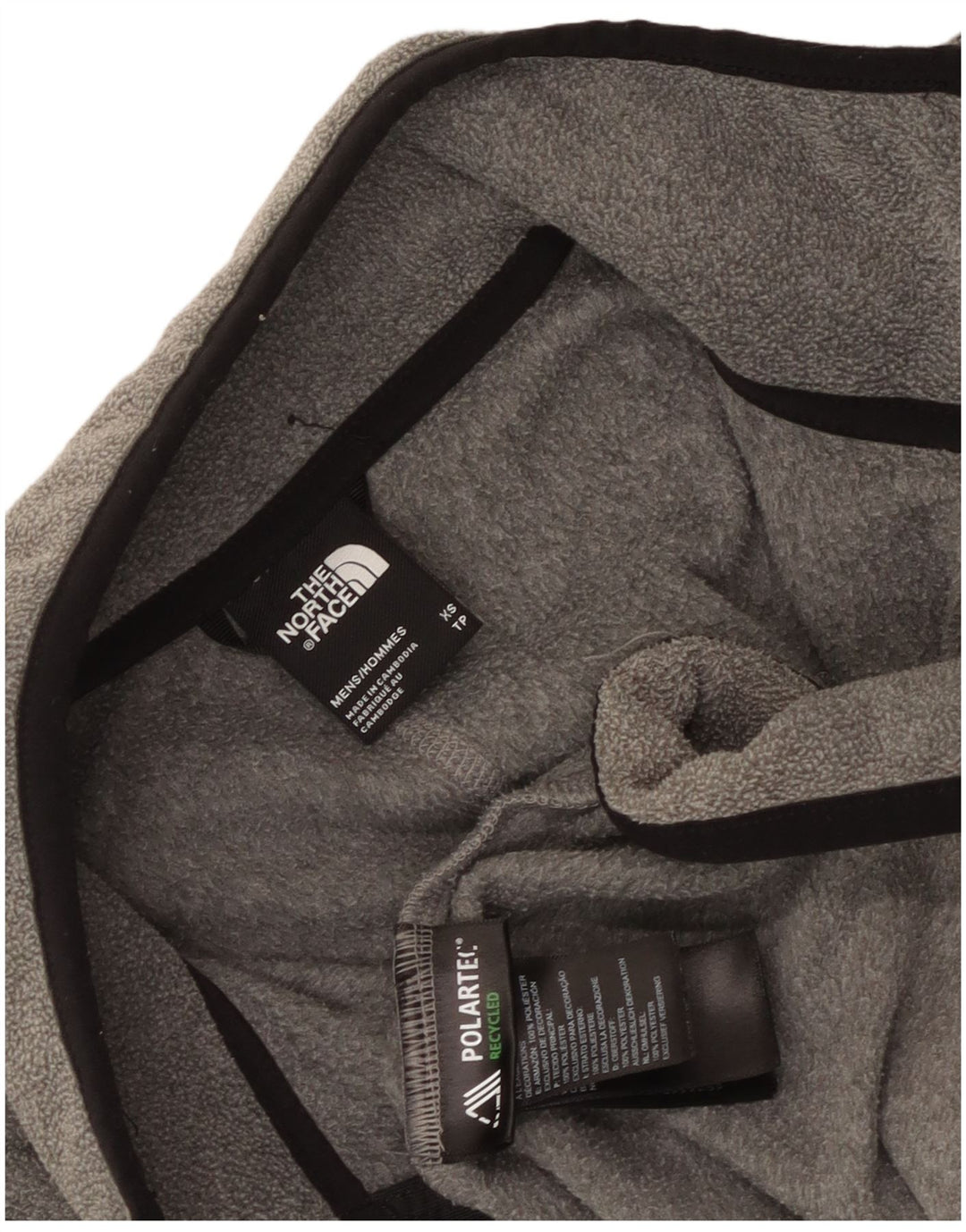 Maglione in pile da uomo con zip e collo The North Face XS poliestere grigio