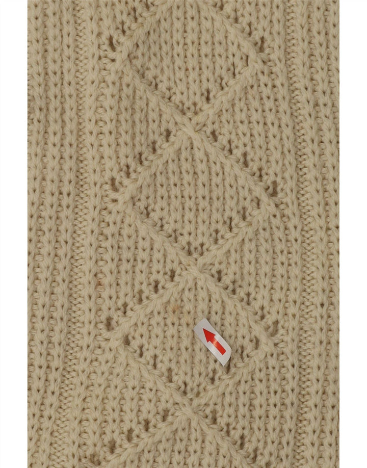 Maglione maglione vintage da donna con scollo a barca UK 14 grande bianco sporco