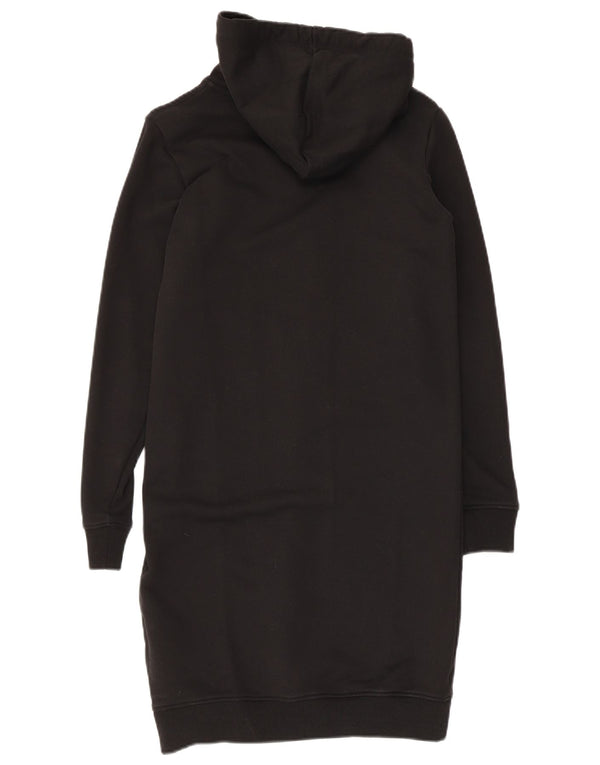 Abito con cappuccio grafico da donna Calvin Klein UK 6 XS cotone nero