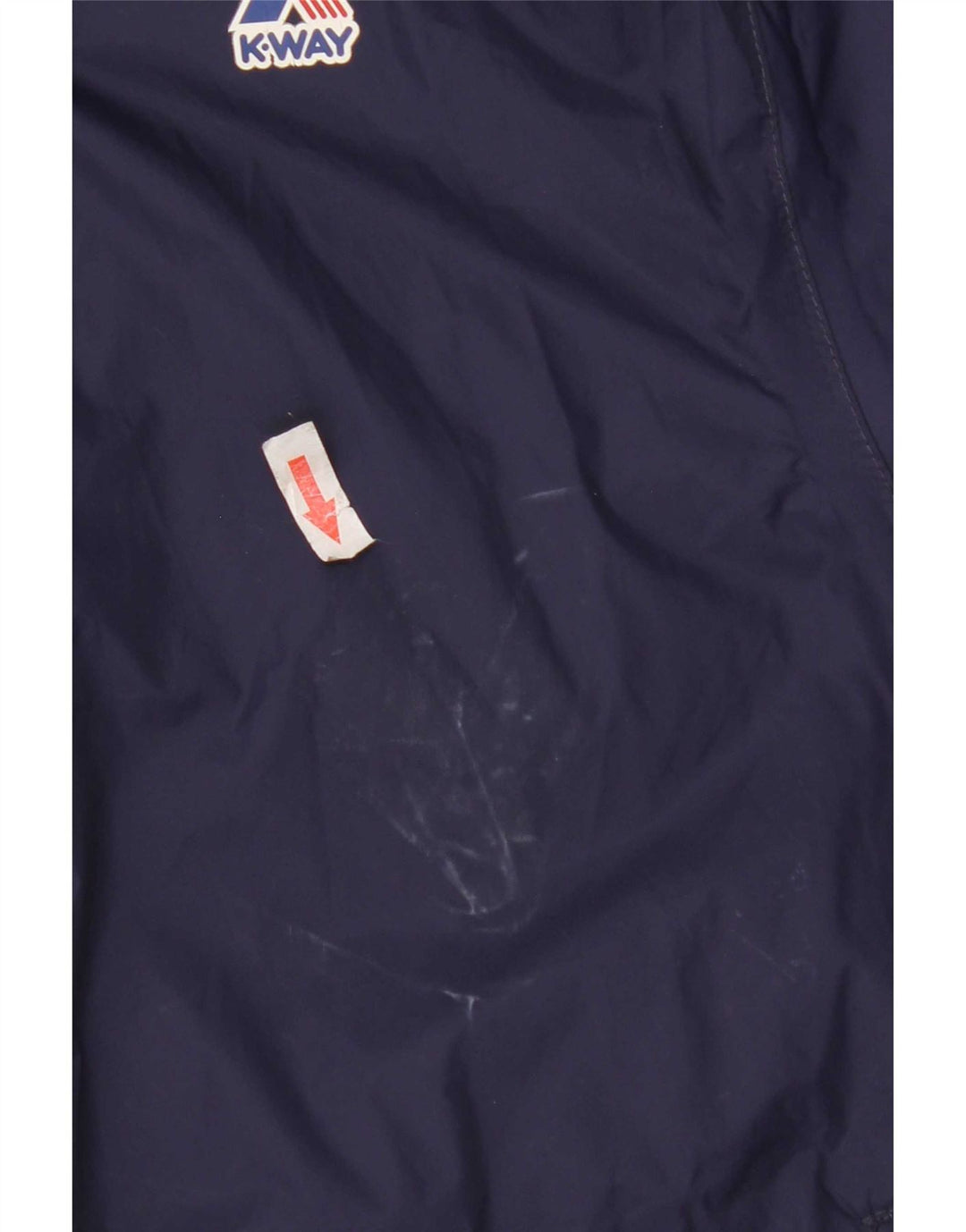Giacca antipioggia con cappuccio K-Way da bambino 11-12 anni in nylon blu navy