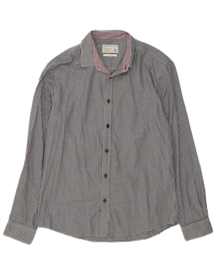 Camicia da uomo Jack & Jones grande in cotone a quadretti bianchi