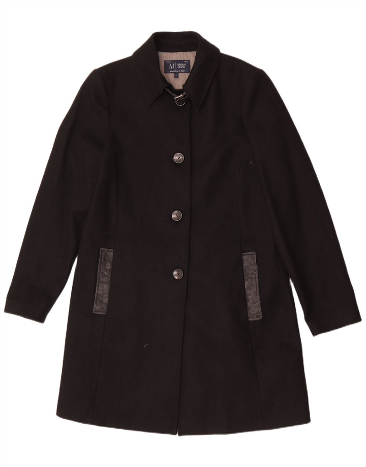 Cappotto Donna Armani Jeans IT 48 XL Lana Nera