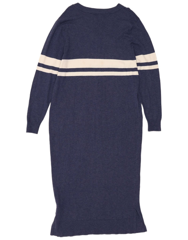Topshop Abito maglione oversize da donna UK 10 Piccolo in viscosa a righe blu navy