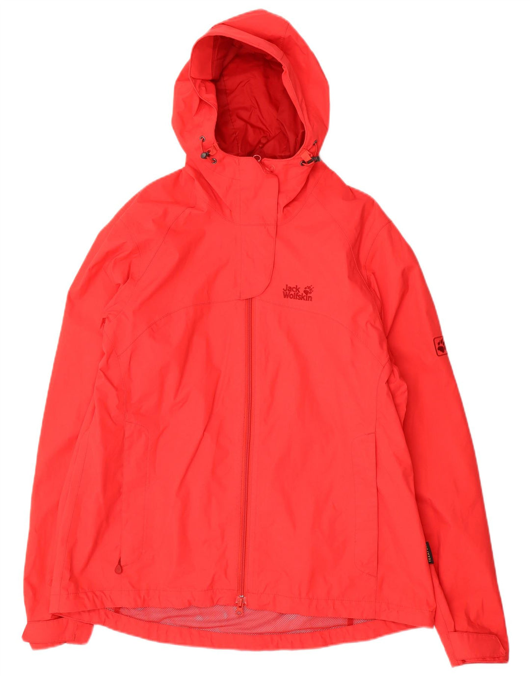 Giacca antipioggia con cappuccio da donna JACK WOLFSKIN UK 18/20 XL Rosso Poliammide