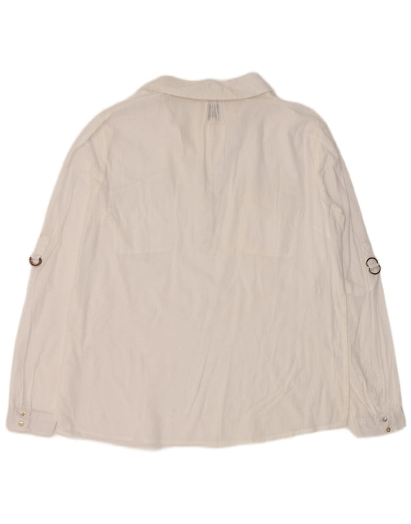 Camicia pullover vintage da donna EU 44 XL bianca