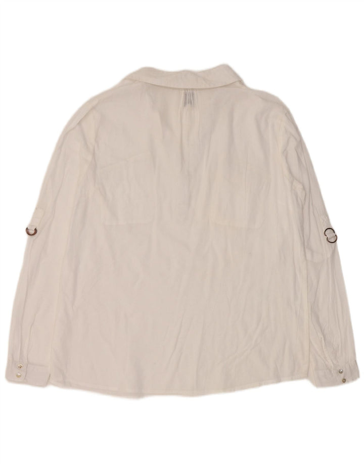 Camicia pullover vintage da donna EU 44 XL bianca