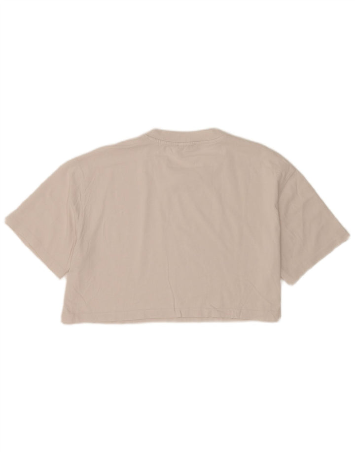 T-shirt corta oversize da donna Zara UK 14 bianca media