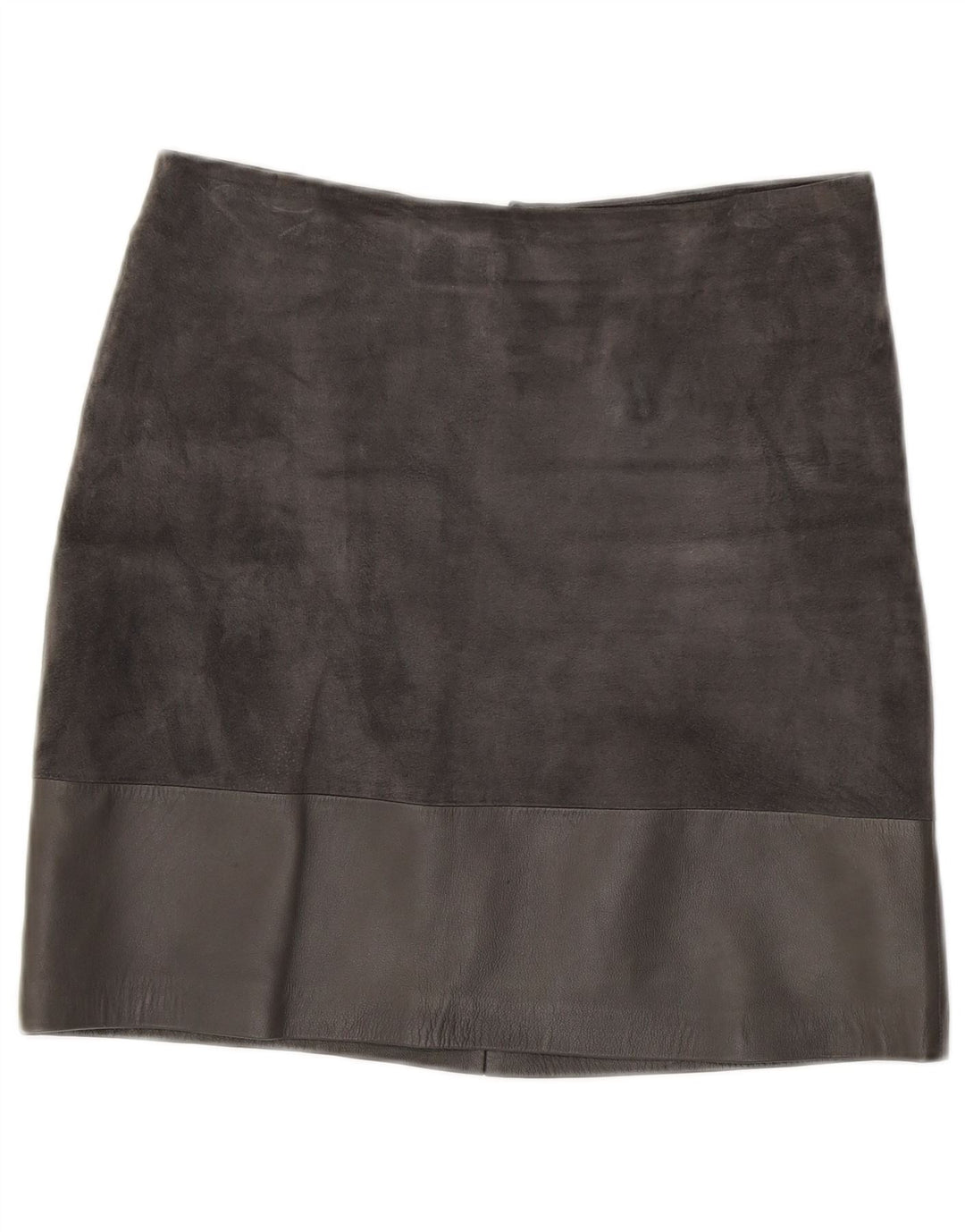 Gonna in pelle scamosciata da donna HALLHUBER EU 38 Media W32 Pelle grigia