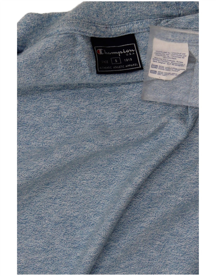 T-shirt da uomo CHAMPION Top in cotone chiazzato blu piccolo