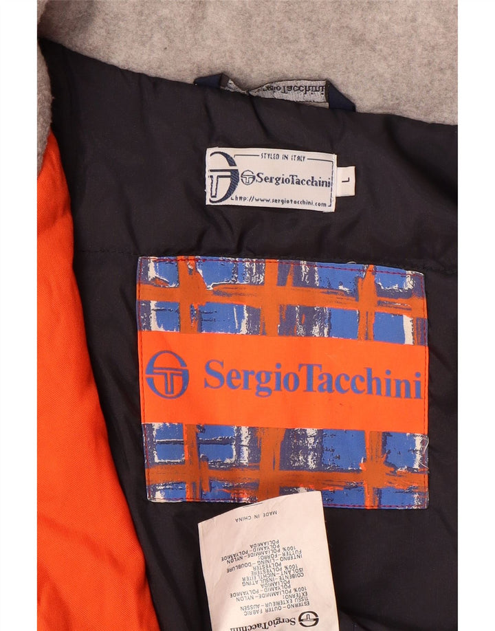 Giacca da sci con cappuccio da uomo Sergio Tacchini UK 40 Large Orange Colourblock