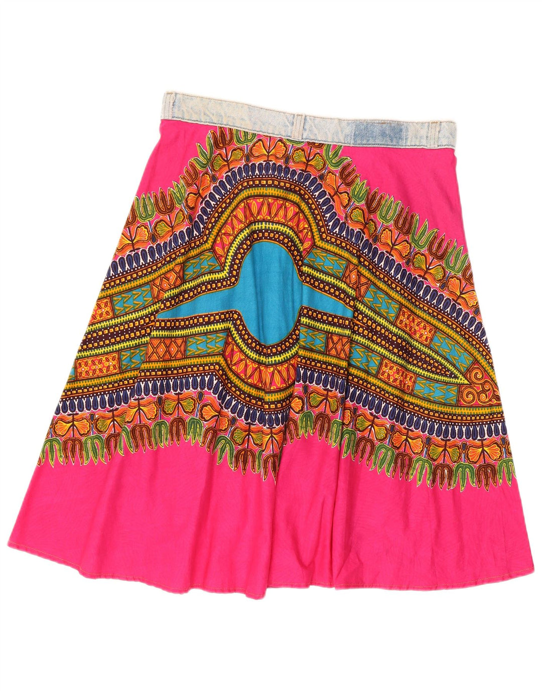 Gonna a portafoglio asimmetrica da donna Levi's W32 grande cotone geometrico rosa