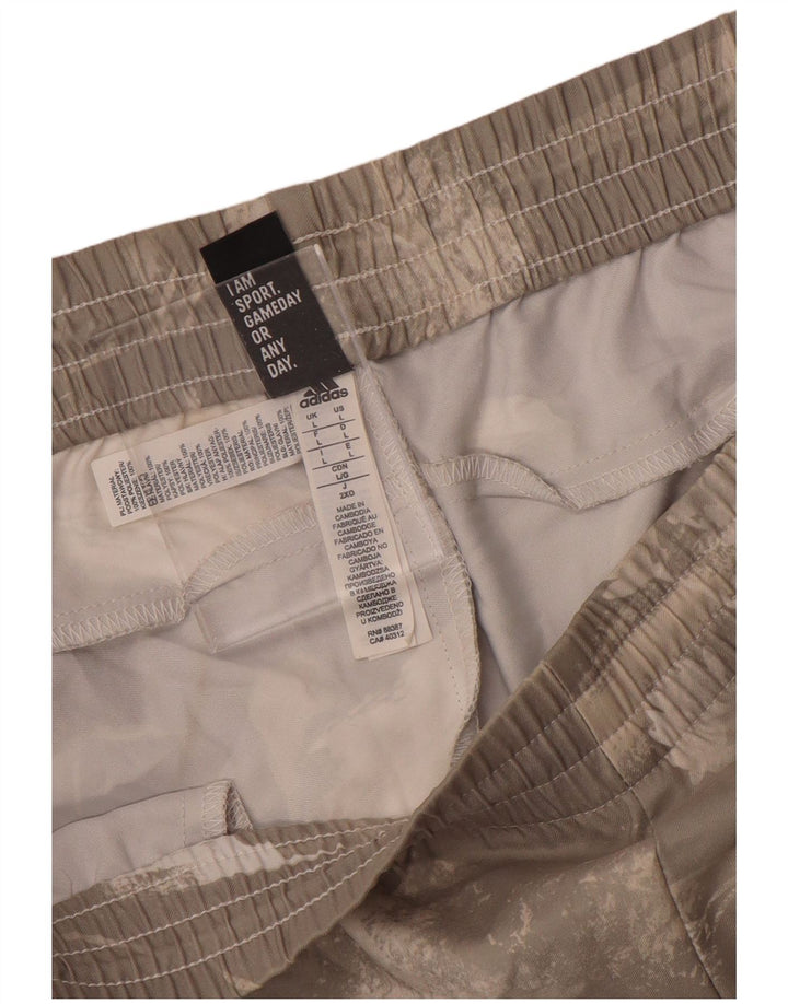 Pantaloncini sportivi Adidas da uomo grandi in poliestere tie-dye grigio