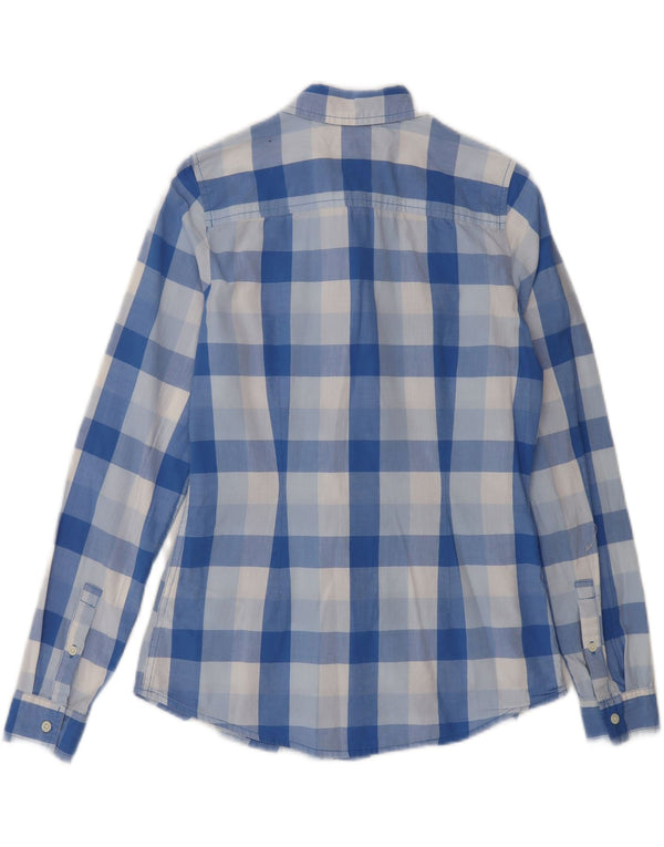 Camicia da donna Tommy Hilfiger vestibilità classica UK 6 XS blu cotone a quadri classico