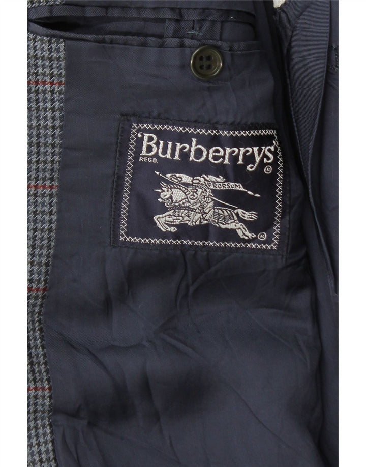Giacca blazer da uomo Burberrys IT 48 media lana pied de poule blu navy