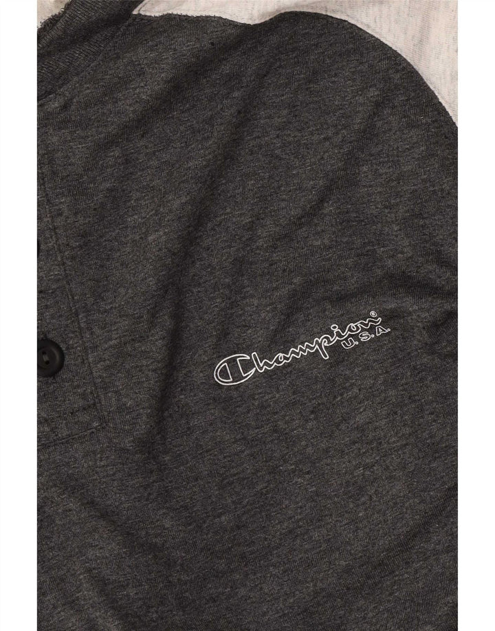 T-shirt grafica da uomo Champion Top grigio medio color block