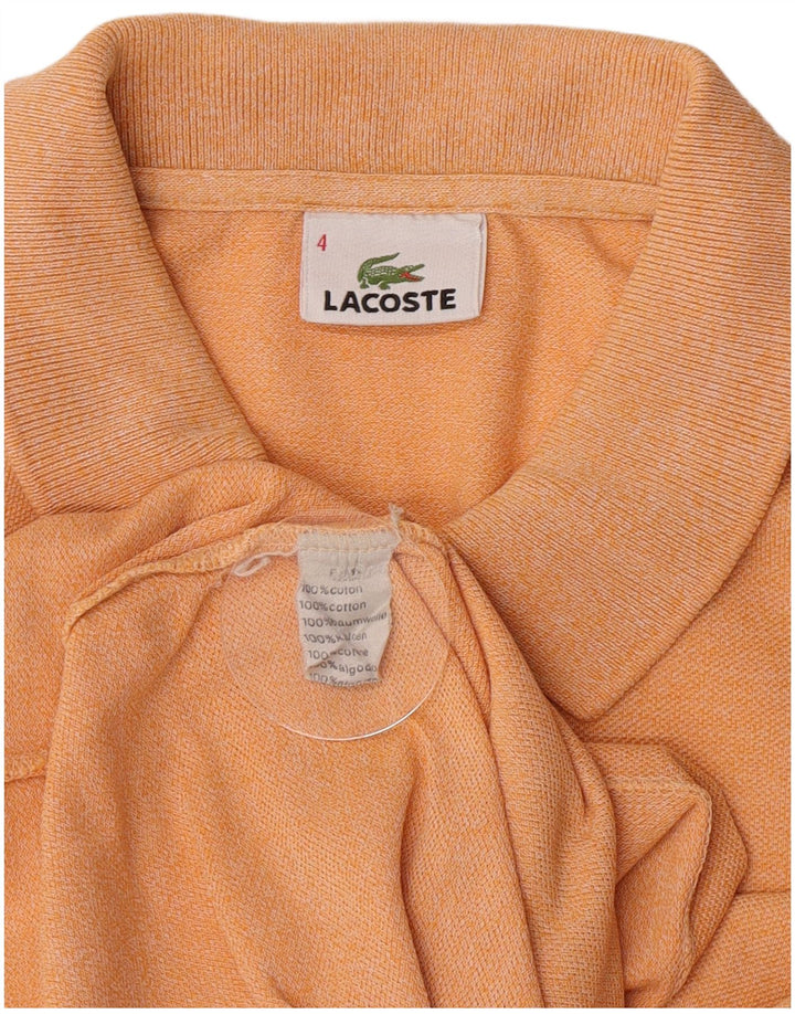 Polo da uomo Lacoste taglia 4, cotone color block arancione medio