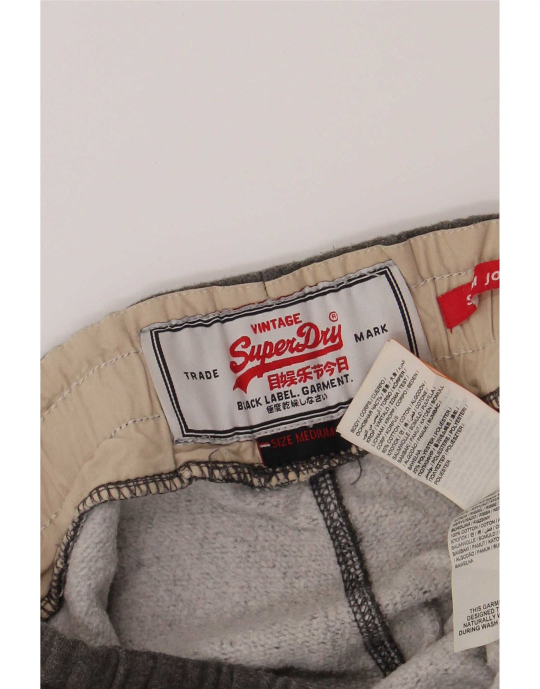 Pantaloni da tuta con grafica da uomo Superdry in cotone grigio medio