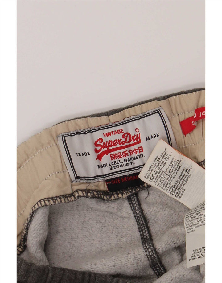 Pantaloni da tuta con grafica da uomo Superdry in cotone grigio medio