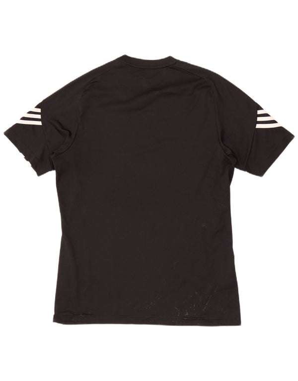 Maglietta grafica Adidas Climalite da uomo, media, nera