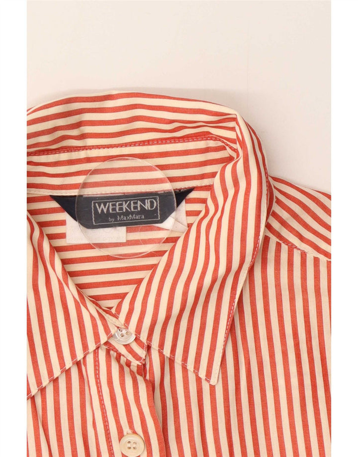 Camicia weekend da donna Max Mara UK 16 Cotone gessato rosso grande