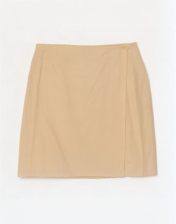 Gonna mini avvolgente da donna Benetton IT 44 media W28 cotone beige